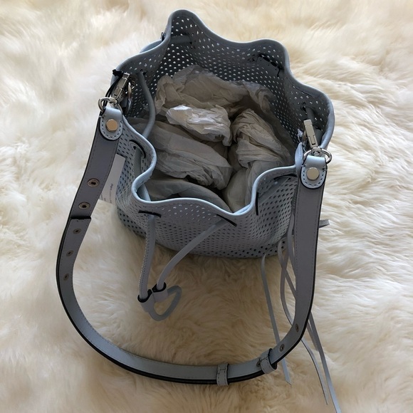 Rebecca Minkoff Star Perforated Bucket Bag in Blue - Picture 8 of 9